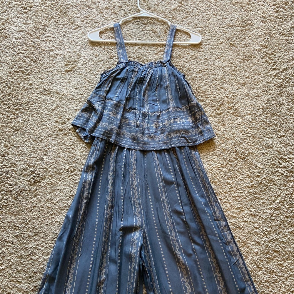 Blue Printed Jumpsuit